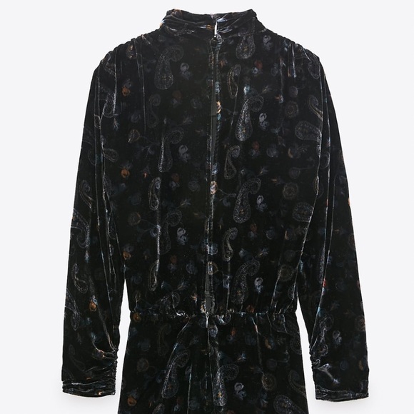 ZARA PRINTED VELVET DRESS - Picture 12 of 15